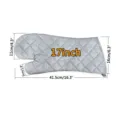 17-inch heat resistant grey oven mitt showing detailed product size measurements - 41.5cm / Gray