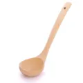 Natural eco-friendly wooden ladle with a curved long handle for hot pot soup - 27cm