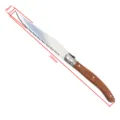 Professional stainless steel serrated steak knife with sapele wood handle, 230mm total length - 1 Piece