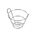 Durable stainless steel cone fry basket snack holder with dual handles for restaurant use - Silver