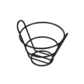 Durable black cone-shaped wire basket for french fries and snacks in restaurants - Black