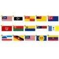 Malaysia-Wimpelkette mit National- und Landesflaggen für Nationalfeiertagsdekoration - Malaysia 15 Bundesstaaten Wimpelkette (Horizontal)