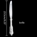 Silver vintage ornate dinner knife, length 23.5cm or 9.25 inches, variant SKU image. - Silver Dinner Knife