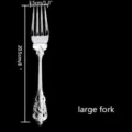 Vintage silver court dinner fork with detailed royal engraving measures 20.5cm in length - Silver Dinner Fork