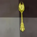 Elegant vintage gold-plated palace style metal dessert spoon for wedding dining set - Gold Spoon