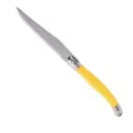 Professional Laguiole steak knife featuring a serrated stainless steel blade and yellow handle - 1 Piece / Yellow
