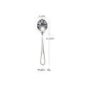 Stainless steel shell-shaped dessert spoon, 14.3cm silver small teaspoon - Silver
