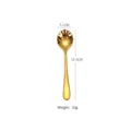 Gold stainless steel shell-shaped dessert spoon, 14.3cm length for ice cream and cakes - Gold