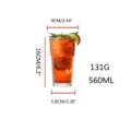 560ml clear acrylic octagonal drinking cup with precise dimension markings for bars - Octagonal Cup / 560ml