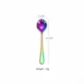 Rainbow shell-shaped stainless steel dessert spoon, 14.3cm length with titanium finish - Colorful