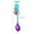 Cuillère à café sirène en acier inoxydable irisé avec design suspendu au mug - 12.5x2cm / Couleur AB
