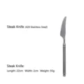 Couteau à steak vintage en acier inoxydable avec finition argentée mate raffinée - Couteau à Steak
