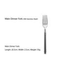 Fourchette à dîner vintage en acier inoxydable 304 pour steak avec manche texturé - Fourchette de Table