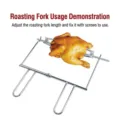 Impugnatura a forcella universale regolabile per girarrosto per forno elettrico e friggitrice - Telescopic fork + rotating shaft assembly