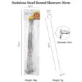30 cm Edelstahl-Grillspieße rund mit 2 mm Durchmesser und Haken-Griff - 30cm Rundspieß 10-teilig