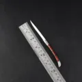 Stainless steel folding pocket knife blade close-up, sharp utility tool for outdoor camping. - Resin Handle / 151mm