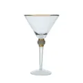 Elegante bicchiere da martini con bordo dorato e dettagli in strass su sfondo bianco - 400ml / Oro