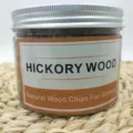 Natural hickory wood chips in a clear jar for cocktail smoker gun and BBQ smoke - Hickory Wood / Small Bottle A (70g)