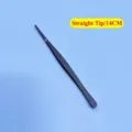 Pinzetta da cucina dritta da 14 cm in acciaio inox nero per alimenti e barbecue - 14cm / Nero