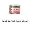 Premium 70g natural peach wood chips in a clear jar for cocktail smoker and BBQ smoker - Peach Wood / Small Bottle A (70g)