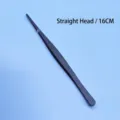 Pinzetta professionale in acciaio inossidabile nero a punta dritta per BBQ e cucina 16cm - 16cm / Nero