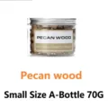 70g natural pecan wood chips in a clear jar for cocktail smoking and BBQ grilling - Walnut Wood / Small Bottle A (70g)