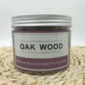 Premium natural oak wood chips in a clear jar for cocktail smoking and BBQ grilling - Oak Wood / Small Bottle A (70g)