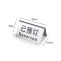 Roestvrijstalen gereserveerd-tafelbord voor restaurants, afmetingen 10x6x5,5 cm, zilver - Horizontaal Geboekt Bordje (10x6cm)