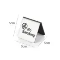 Professionele roestvrijstalen Niet Roken tafelbordje tentkaart afmetingen 5x5x5cm - Engels Klein V Rookverbod Bordje (5x5cm)