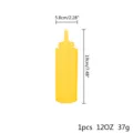 Bouteille à presser en plastique jaune de 12 oz pour sauces avec dimensions précises - 12OZ (1 Pièce) / Jaune