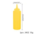 Grande bouteille souple jaune de 24 oz en plastique pour condiments avec dimensions - 24OZ (1 Pièce) / Jaune