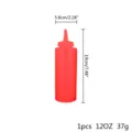 Bouteille souple en plastique rouge de 12 oz pour sauces, hauteur de 19 cm spécifiée - 12OZ (1 Pièce) / Rouge