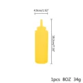 Bouteille souple en plastique jaune de 8OZ pour les condiments et les vinaigrettes de cuisine - 8OZ (1 Pièce) / Jaune