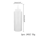 Grande bouteille à presser en plastique transparent de 24oz avec dimensions - 24OZ (1 Pièce) / Blanc