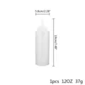 Bouteille souple en plastique transparent de 12oz pour sauces avec dimensions précises - 12OZ (1 Pièce) / Blanc