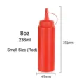 Petite bouteille à presser rouge de 8oz en plastique pour sauces avec dimensions - 8OZ Avec Bouchon (1 Pièce) / Rouge