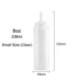 Petite bouteille à presser en plastique transparent de 8 oz pour sauces et condiments 236ml - 8OZ Avec Bouchon (1 Pièce) / Blanc