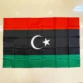 Langlebige Libyen Nationalflagge 3x5ft aus hochwertigem Satin für festliche Dekoration - Polyester Stoff (SXLBY02) / 60*90cm (Ohne Quasten)