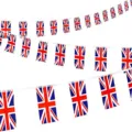 Britische Union Jack Wimpelkette für festliche Partydekorationen und Veranstaltungen - 20×28cm / Quadratische Wimpelkette (Union Jack) / 30 Flaggen