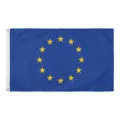 Ανθεκτική σημαία Ευρωπαϊκής Ένωσης 90x150cm από πολυεστέρα με ενισχυμένους κρίκους και χρώματα - Στυλ με Μεταλλικούς Κρίκους / 90x150cm