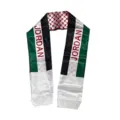 Jordanische Nationalflagge Satin-Polyester-Schal für Feste und Feiertagsdekorationen - Jordan Schal (Weiße Quasten)