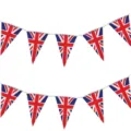 Britische Union Jack Wimpelkette Dreieckige Flaggen für die Feiertagsdekoration - 14×21cm / Dreieckige Wimpelkette (Union Jack) / 30 Flaggen