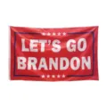 Κόκκινη σημαία Let's Go Brandon με αστέρια και μπλε περίγραμμα - Στυλ Κόκκινο Θέμα (BD04)