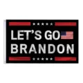 Dekorative Let's Go Brandon Flagge mit Sternen und US-Flaggenmotiven für Außen - Schwarzer Hintergrund Stil (BD02)