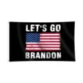 Robuste schwarze Let's Go Brandon Flagge mit US-Flagge im Vintage-Stil für den Außenbereich. - Verwitterter Flaggenstil (BD03)