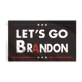Hochwertige Let's Go Brandon Flagge mit schwarzem Hintergrund und Sternen für Events - Hervorgehobener Buchstabenstil (BD05)