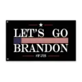 Ανθεκτική μαύρη αμερικανική σημαία Let's Go Brandon με μεταλλικούς κρίκους για χρήση - Στυλ Hashtag (BD07)