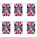 Britische Union Jack Wimpelkette mit Königin Elisabeth II. für das Platinjubiläum - 14*21cm / Königin Elisabeth II. Gedenkgirlande / 12er-Set