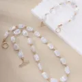 Set collana e bracciale vintage francese con perle barocche e chiusura OT dorata - Collana (YR-5066) / Oro