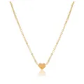 Elegante collana placcata oro con un ciondolo a forma di cuore pieno - Catena Clavicola Cuore Semplice (4) / Oro